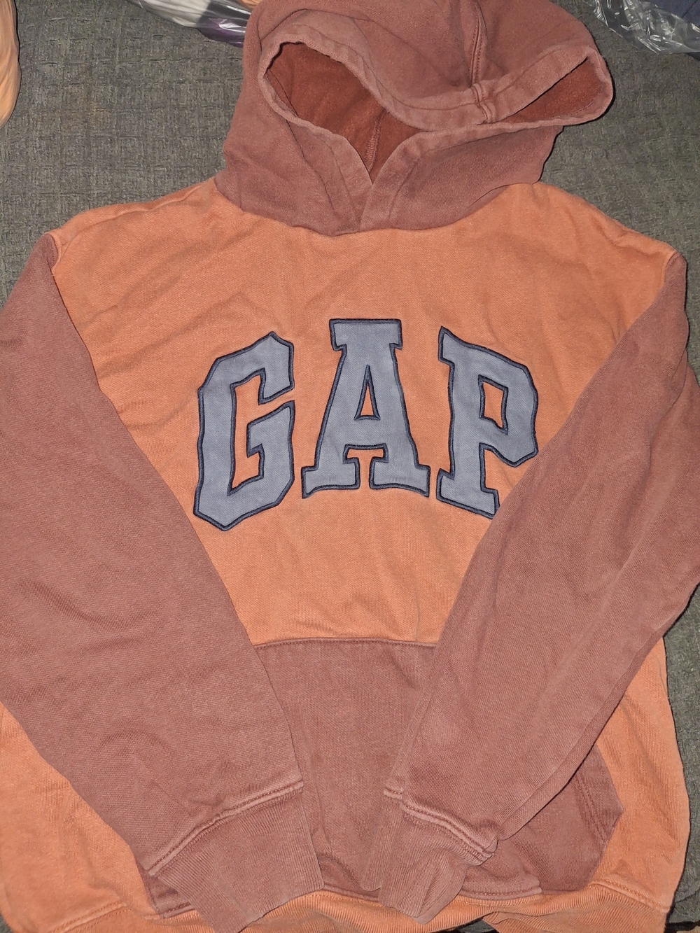 GAP Two-Tone Rust and Orange Hooded Sweatshirt